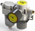 Air pressure regulator with pressure gauge, air filter and fitti